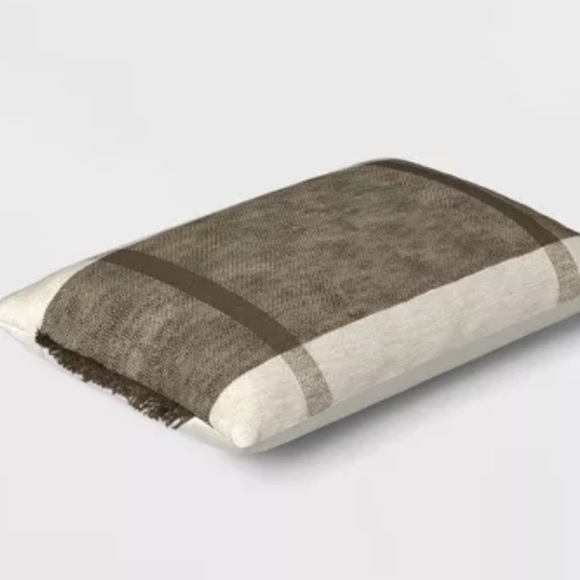 2x Threshold Textured Woven Cotton Striped Lumbar Throw Pillow - Picture 2 of 4